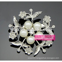 pearl rhinestone diamond vintage flower brooch pin